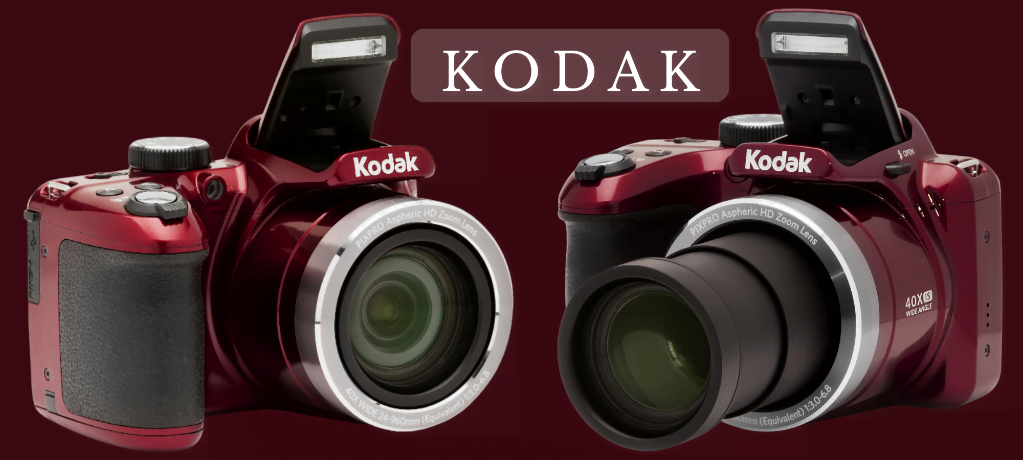 Kodak AZ401RD Point & Shoot Digital Camera with 3 LCD, Red